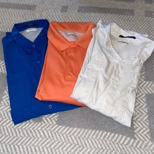 👕 Bundle of 3 Columbia shirts. Blue 3x fishing/Orange 2X polo/White 3X fishing
